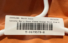 Load image into Gallery viewer, Lacoste Mens Orange Cotton Short Sleeve Collared Golf Polo Shirt Size 4
