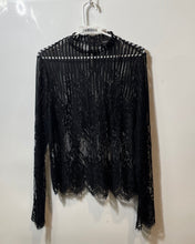 Load image into Gallery viewer, Forever 21 Womens Black Long Sleeve Mock Neck Sheer Lace Blouse Top Size 0X
