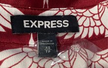 Load image into Gallery viewer, Express Womens Red Crane Birds Print Sleeveless V-Neck 1/4 Zip Blouse Top Sz XS
