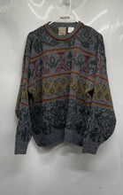 Load image into Gallery viewer, IMC Mens Gray Geometric Long Sleeve Crew Neck Pullover Sweater Size Medium
