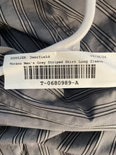 Load image into Gallery viewer, Murano Mens Gray Striped Comfort Slim Fit Collared Button-Up Shirt Size XL
