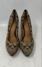 Load image into Gallery viewer, Coach Womens Beige Brown Signature Print Slip-On Pump Heels Size 8B
