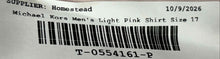 Load image into Gallery viewer, Michael Kors Mens Light Pink Regular Fit Non Iron Dress Shirt Size 17 34/35
