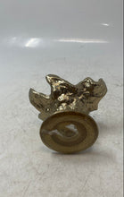 Load image into Gallery viewer, Textured Molten Rugged Rim And Round Pedestal Base Gold-Tone Napkin Ring
