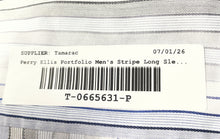 Load image into Gallery viewer, Perry Ellis Portfolio Mens Multicolor Striped Long Sleeve Dress Shirt Size L
