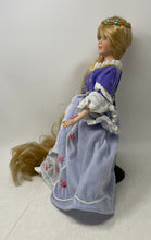 Load image into Gallery viewer, Antique Rapunzel Long Blonde Hair And Blue Eyes Decorative Porcelain Doll
