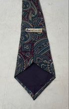 Load image into Gallery viewer, Pierre Cardin Mens Green Multicolor Paisley Print Silk Adjustable Pointed Tie
