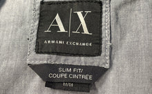 Load image into Gallery viewer, Armani Exchange Mens Gray Cotton Collared Pockets Slim Fit Button-Up Shirt Sz M

