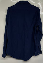 Load image into Gallery viewer, Calvin Klein Mens Blue Cotton Slim Fit Collared Long Sleeve Dress Shirt Size 16
