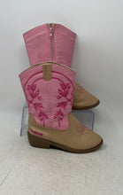 Load image into Gallery viewer, Bebe Girls Pink Light Brown Round Toe Side Zipper Cowgirl Western Boots Size 2
