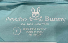 Load image into Gallery viewer, Psycho Bunny Mens Blue Cotton Short Sleeve V-Neck Regular Fit T-Shirt Size 8
