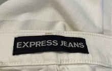 Load image into Gallery viewer, Express Womens White Denim Stretch Light Wash Pockets Skinny Jeans Size 0R
