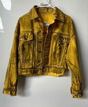 Load image into Gallery viewer, BDG Womens Yellow Denim Pockets Long Sleeve Trucker Jacket Size S-P
