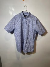 Load image into Gallery viewer, West Zero One Mens Blue White Printed Short Sleeve Button-Up Shirt Size XL
