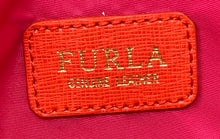 Load image into Gallery viewer, Authentic Furla Womens Orange Leather Double Handle Tote Purse Damaged
