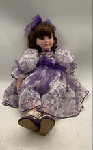 Load image into Gallery viewer, Disney Princess Snow White Porcelain Doll With Floral Purple Outfit Collectible
