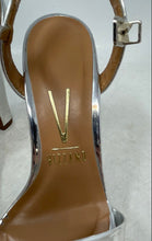 Load image into Gallery viewer, Vizzano Womens Silver Leather Block Heel Ankle Strap Platform Sandals Size 5
