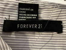 Load image into Gallery viewer, Forever 21 Womens Gray White Striped Cotton Long Sleeve Button-Up Shirt Size S
