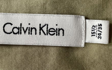 Load image into Gallery viewer, Calvin Klein Mens Green Long Sleeve Collared Regular Fit Dress Shirt Size 15.5
