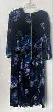 Load image into Gallery viewer, Calvin Klein Womens Blue Floral 3/4 Sleeve Crew Neck A-Line Dress Size 20W

