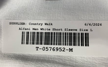 Load image into Gallery viewer, Alfani Mens White Short Sleeve Collared Regular Fit Button-Up Shirt Size L
