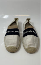 Load image into Gallery viewer, Michael Kors Womens White Black Round Toe Slip-On Espadrille Shoes Size 8
