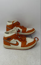 Load image into Gallery viewer, Nike Womens Air Jordan 1 Mid SE Cream Orange Lace-Up Sneaker Shoes Size 8
