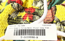 Load image into Gallery viewer, Guess Womens Yellow Floral Print Cold Shoulder Sleeve Ruched Blouse Top Size M
