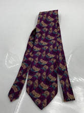 Load image into Gallery viewer, Christian Dior Monsieur Mens Purple Printed Silk Adjustable Designer Necktie
