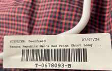 Load image into Gallery viewer, Banana Republic Mens Red Plaid Print Collared Long Sleeve Dress Shirt Size XL
