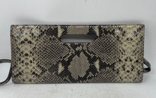 Load image into Gallery viewer, Michael Kors Womens Brown Black Snakeskin Inner Pockets Clutch Bag

