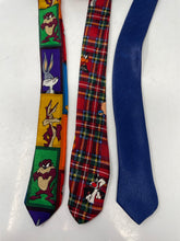 Load image into Gallery viewer, Lot Of 3 Pcs Looney Tunes Mens Multicolor Printed Adjustable Long Designer Ties
