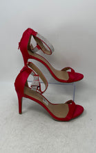 Load image into Gallery viewer, Christian Siriano Womens Red Rhinestone Stiletto Heel Ankle Strap Sandals Sz 11
