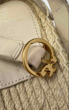 Load image into Gallery viewer, Authentic Tory Burch Womens Selby Beige Wedge Espadrille Sandals Size 11M Worn
