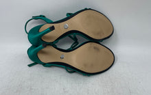 Load image into Gallery viewer, Zara Womens Green Leather Open Toe Buckle Stiletto Strappy Heels Size EUR 37
