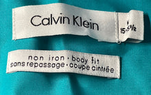 Load image into Gallery viewer, Calvin Klein Mens Green Non-Iron Body Fit Long Sleeve Dress Shirt Size 15-15.5
