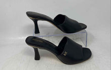 Load image into Gallery viewer, Michael Kors Womens Cara Black Faux Leather Open Toe Mule Heels Size 7.5M

