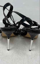 Load image into Gallery viewer, JLO Jennifer Lopez Womens Donel Black Leather Ankle Strap Heels Size 8.5M
