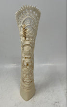 Load image into Gallery viewer, White Hand-Carved Balinese Barong 2-Piece Candle Cover Totem Figurines
