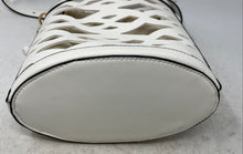 Load image into Gallery viewer, BCBGeneration Womens White Faux Leather Shoulder Strap Hammock Cutout Bucket Bag
