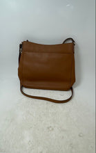 Load image into Gallery viewer, Michael Kors Womens Brown Leather Charm Adjustable Strap Zipper Crossbody Bag
