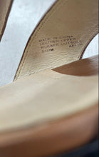 Load image into Gallery viewer, Michael Kors Womens Carla Brown Leather Peep Toe Buckle Platform Sandals Sz 5.5M

