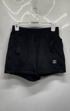 Load image into Gallery viewer, Adidas Womens Black Cotton Elastic Waist Pockets Regular Fit Sweatshorts No Size
