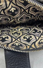 Load image into Gallery viewer, Brighton Womens Shadow Play Brown Black Embossed Leather Organizer Crossbody Bag
