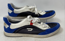 Load image into Gallery viewer, Diesel Mens White Blue Lace-Up Low Top Round Toe Sneaker Shoes Size 10
