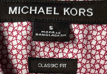 Load image into Gallery viewer, Michael Kors Mens Red Printed Classic Fit Collared Button-Up Shirt Size S
