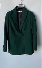Load image into Gallery viewer, Zara Womens Green Long Sleeve Button Front Double-Breasted Blazer Size Small
