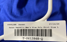 Load image into Gallery viewer, Banana Republic Mens Blue Cotton Standard Fit Collared Golf Polo Shirt Size L
