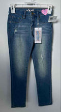 Load image into Gallery viewer, YMI Girls Blue Denim Medium Wash Distressed Skinny Leg Jeans Size 8 With Tag
