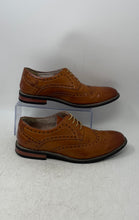 Load image into Gallery viewer, Bruno Marc Mens Prince Wide 3 Brown Leather Lace-Up Oxford Dress Shoes Size 9W
